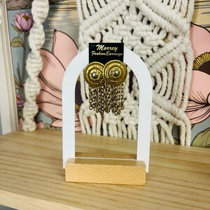 Vintage Morrey Gold Fashion Earrings Round‎ Dangle Drop Style Jewelry